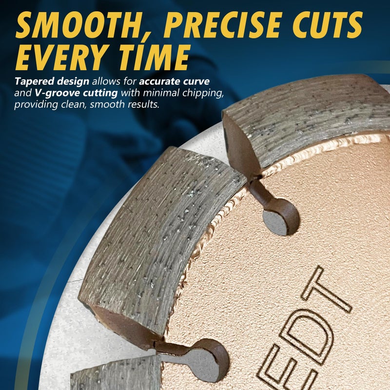 EDiamondTools 4.5" Crack Chaser Blade for Cured Concrete, Asphalt Repair or Joint Widen, 0.375" Width, 5/8"-11 Arbor - Image 4